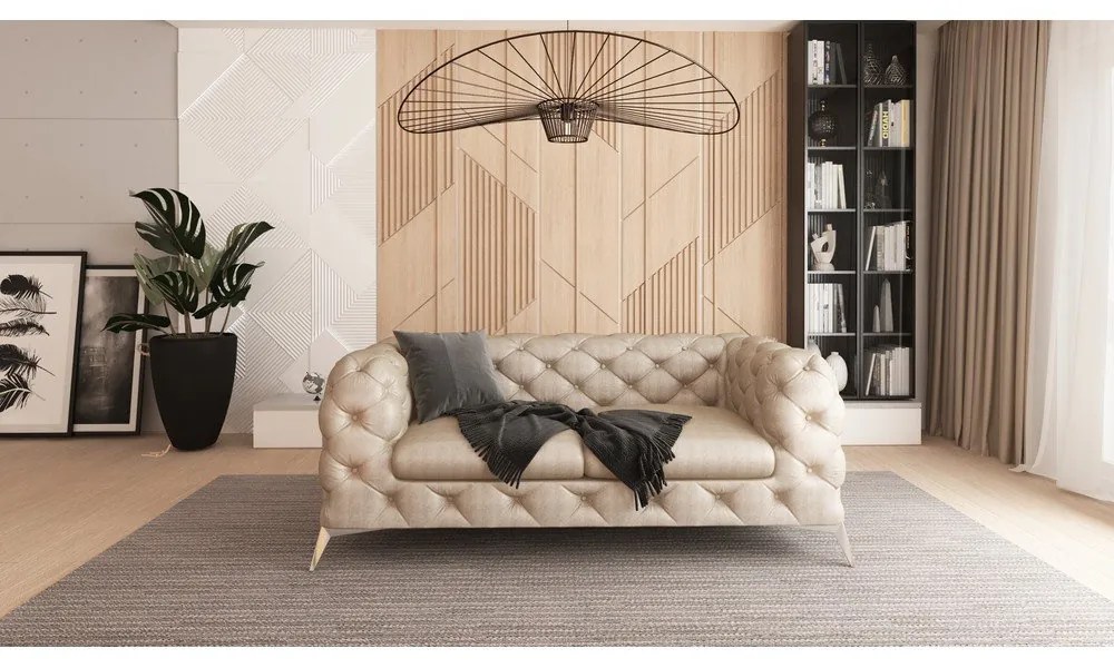 Бежов кадифен диван 185 cm Chelsea – Ropez