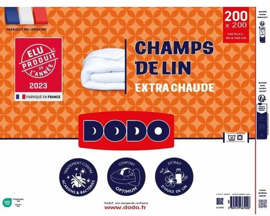 Скандинавски Стил Пълнеж DODO Champs de Lin Бял 450 g/m² 200 x 200 cm