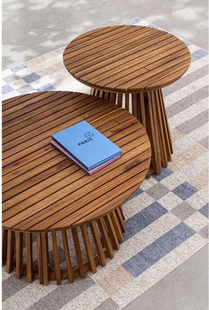 Кръгла градинска масичка за кафе от масивна акация ø 70 cm Rodano – Bizzotto