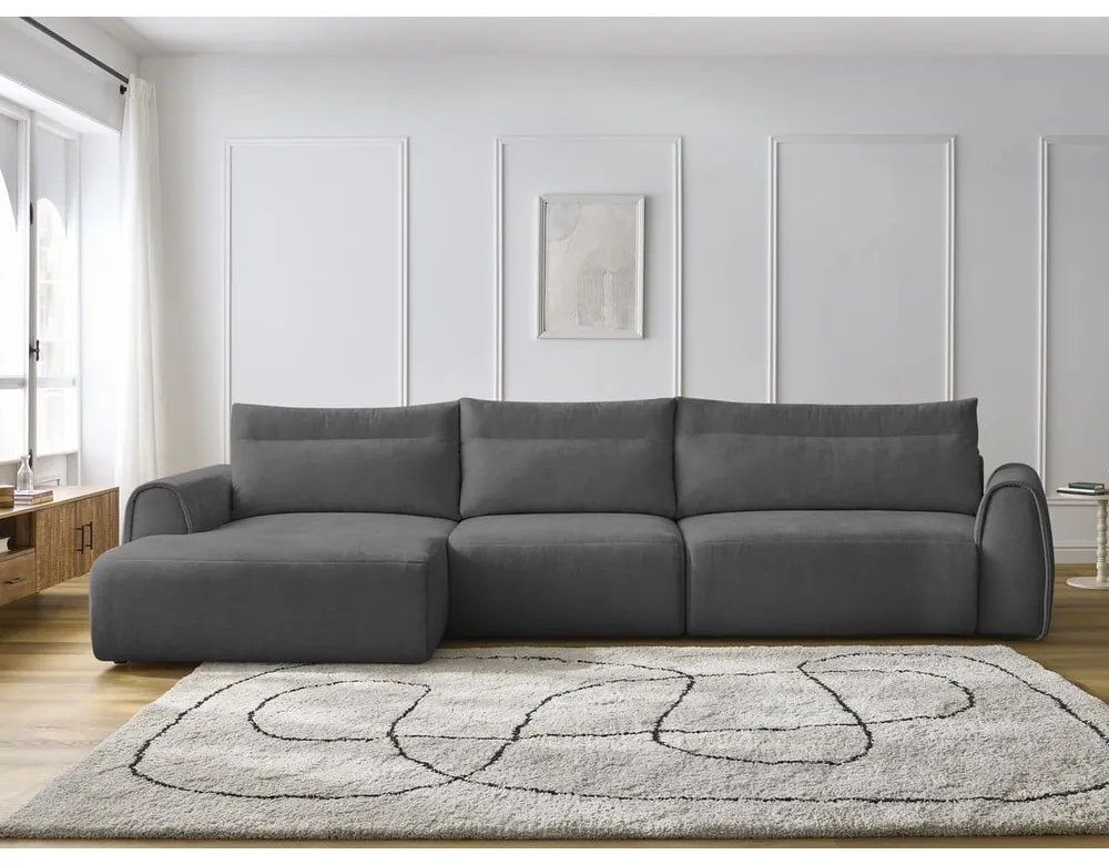 Сив ъглов диван Aden – Bobochic Paris