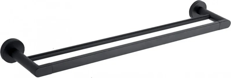 Mexen Tiber двойна закачалка за хавлии, черна - 7050525-70
