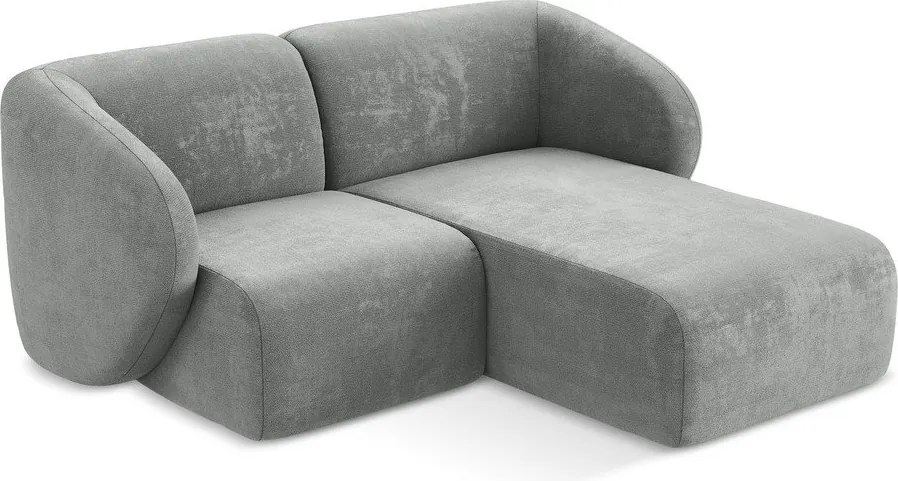 Сив шенилов ъглов диван (десен ъгъл) Lani – Makamii