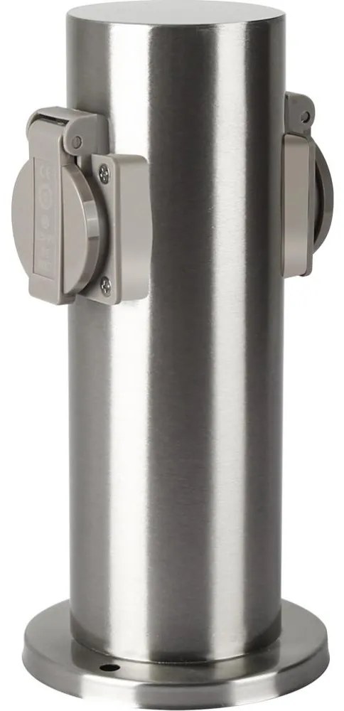 Brilagi - Екстериорен стълб с контакти PILLAR 2Z SCHUKO 230V IP44 матов хром