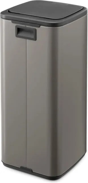 Кош за боклук Brabantia Bo Touch 1010130, 30 л, Плавно и безшумно отваряне, Голям отвор, Сив