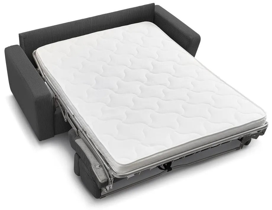 Тъмносив разтегателен диван от рипсено кадифе 215 cm Monaco – Bobochic Paris