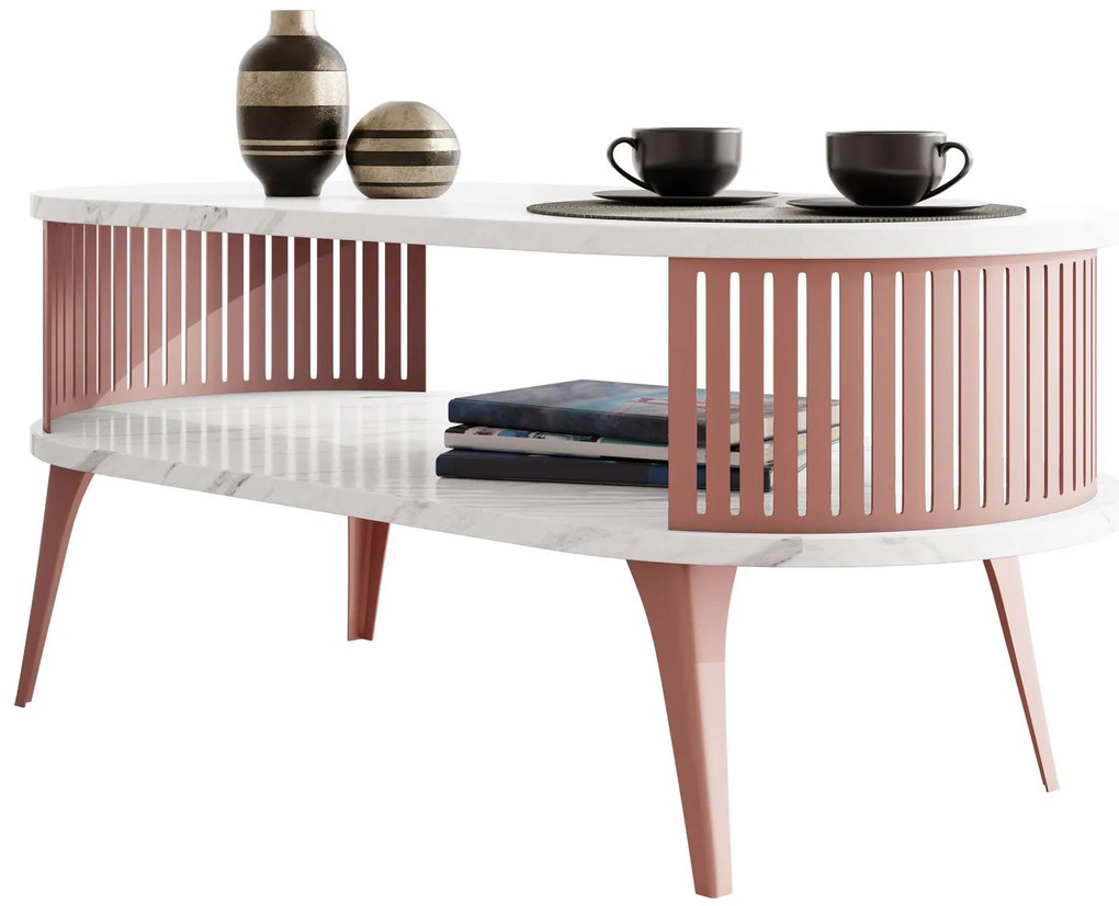 Холна маса Roenni Ember II-Бял мрамор