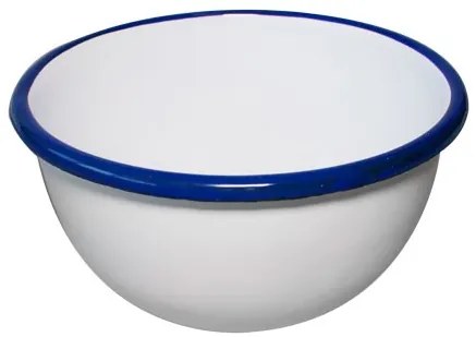 Емайлирана купа ф22см синьо/бяло RETRO-(69/22 105+105)