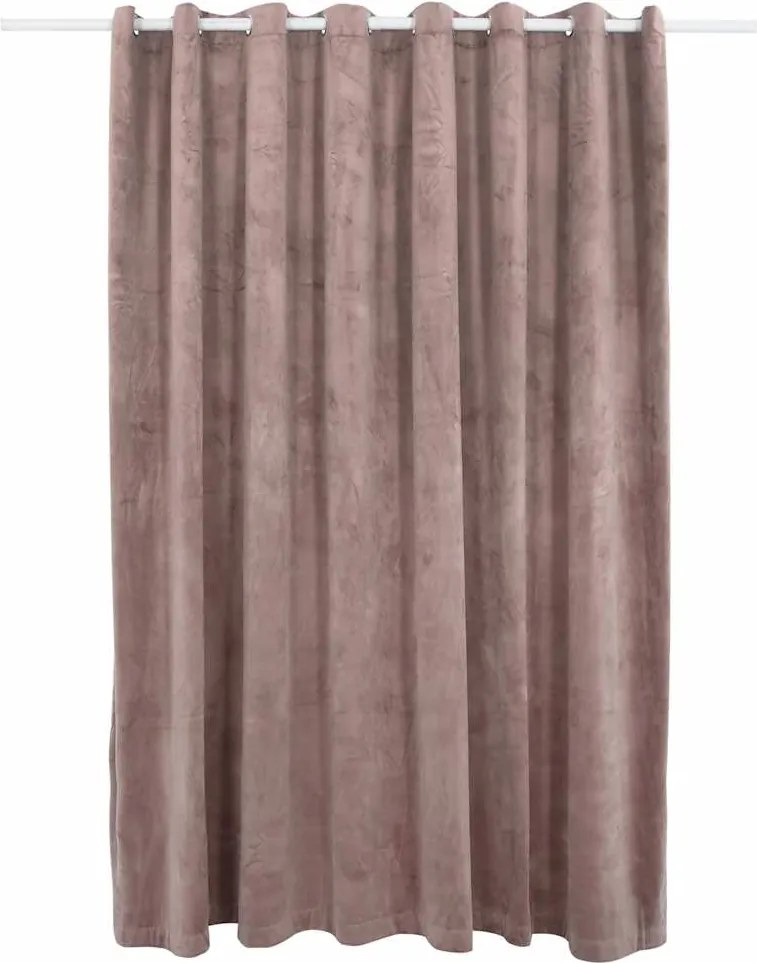 134523 vidaXL Затъмняваща завеса с метални халки, кадифе, розова, 290x245 см