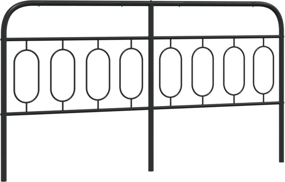 377154 vidaXL Метална резервна табла за легло, черна, 193 см