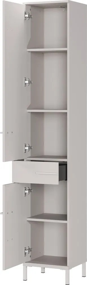 Кремав матов висок/тесен шкаф за баня 34x190 cm Laurino – Germania