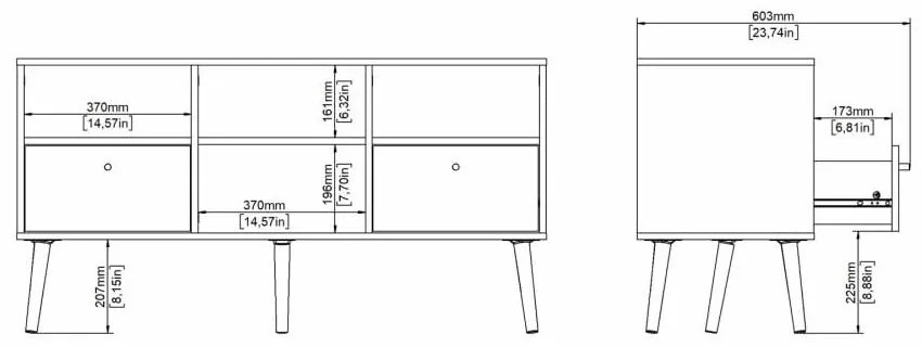 ТВ масичка в антрацит 117x61 cm Bodo - Tvilum