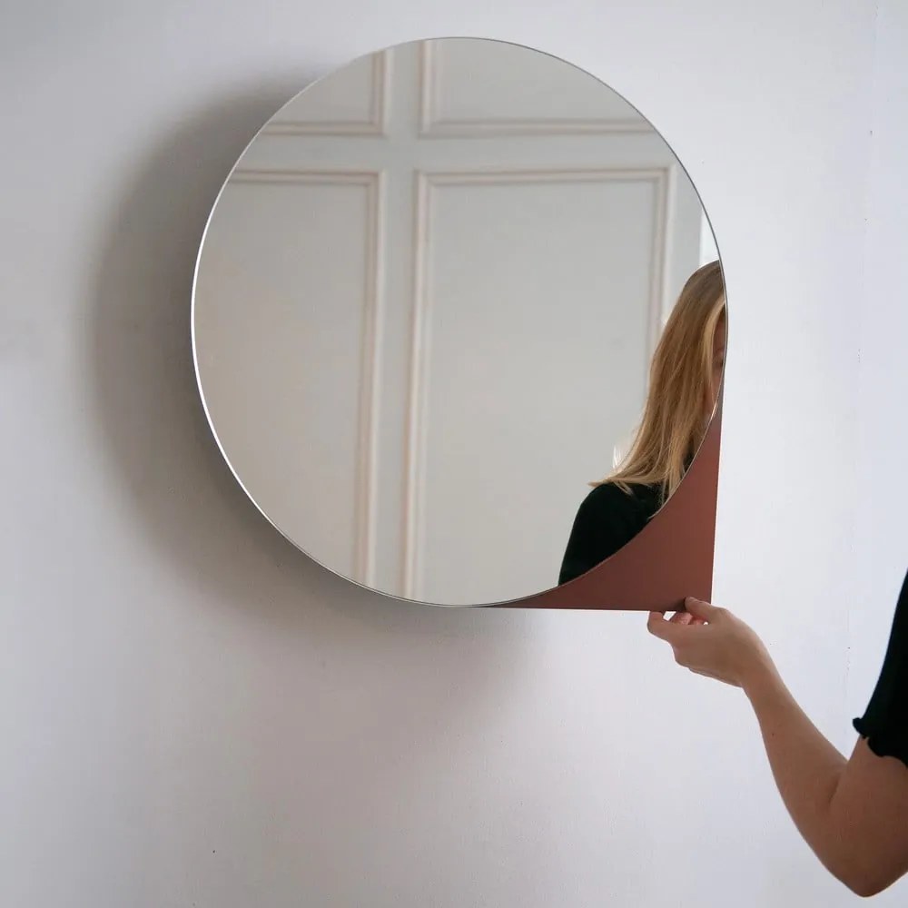 Теракотен метален стенен/с огледало шкаф за баня 55x55 cm Sonnet – Spinder Design