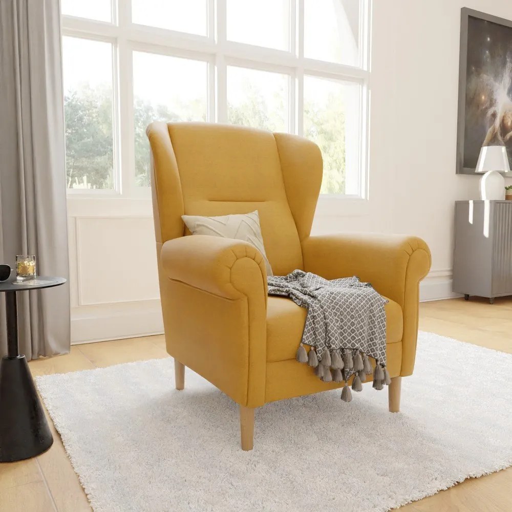 Жълто кресло крило Swan – Ropez