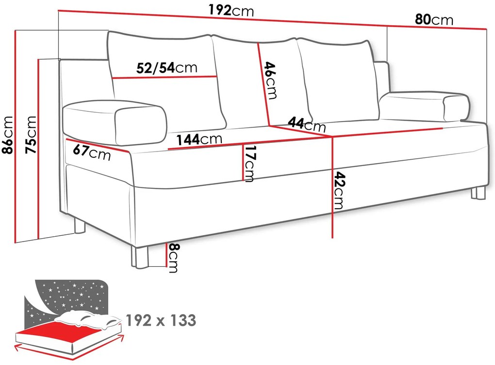 Разтегателен диван Dover