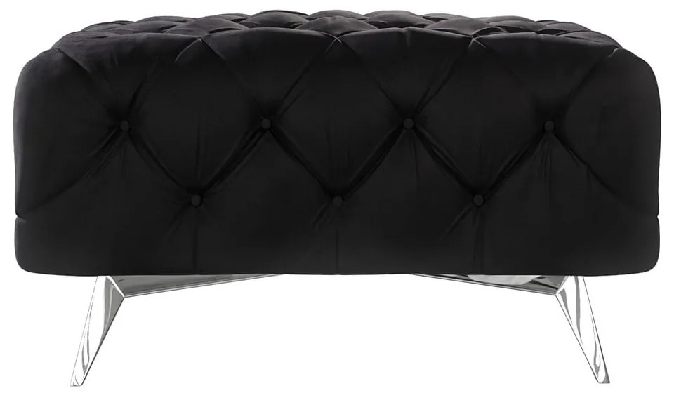 Черна кадифена табуретка Chelsea – Ropez