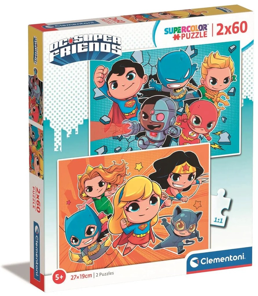Clementoni - Пъзел DC Comics Super Friends 2x60ч. 21624