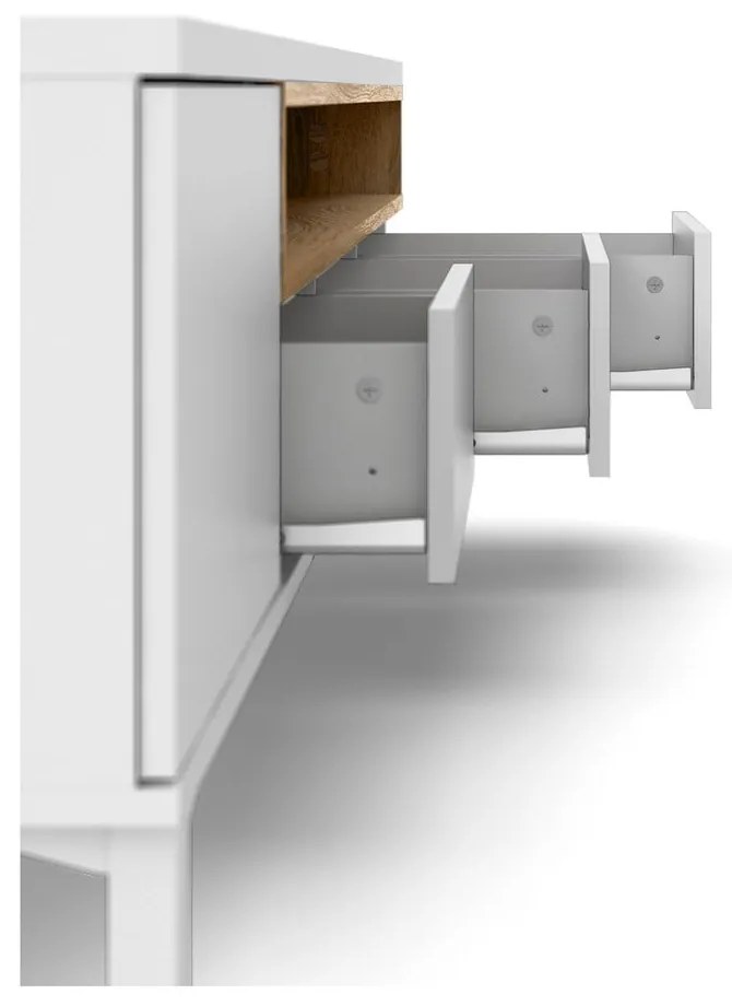 Бяла маса за телевизор 156x48x48 cm Roomers – Tvilum