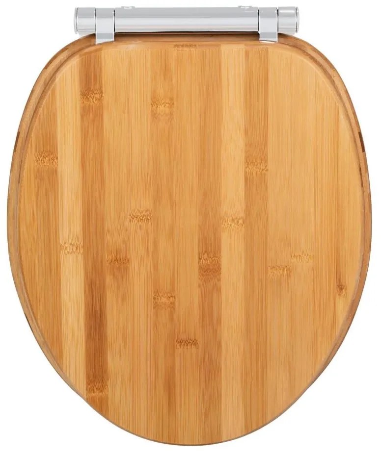 WENKO 25224100 - Тоалетно седало BAMBOUSA 34,5x40,5 cm кафяво/сребристо