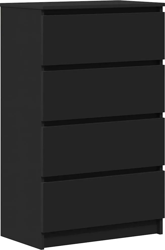 800532 vidaXL Сайдборд, черен, 60x35x98,5 см, инженерно дърво