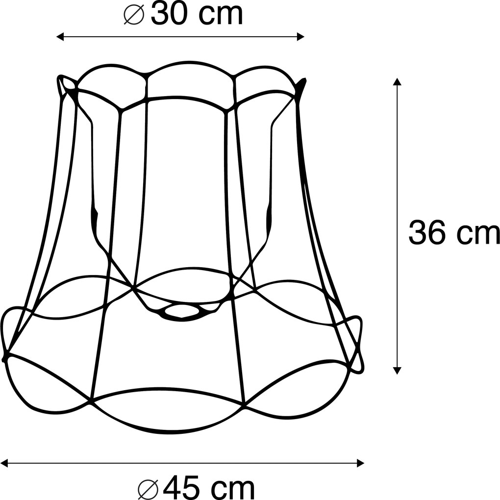 Метален абажур черен 45/36 - Granny Frame