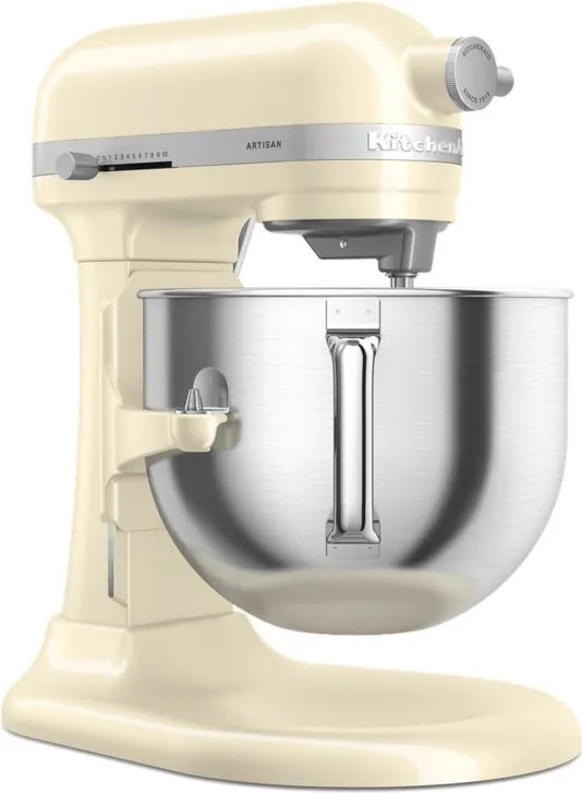 Планетарен миксер KitchenAid Artisan 5KSM70SHXEAC Almond cream, 375 W, 6.6 л, 11 скорости, 67 точки на допир, Повдигане на купата, Специална скорост Fold, Flex Edge, Крем