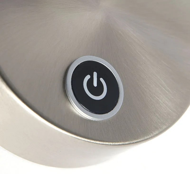 Модерна стенна лампа стомана с LED с сензорен димер - Arch