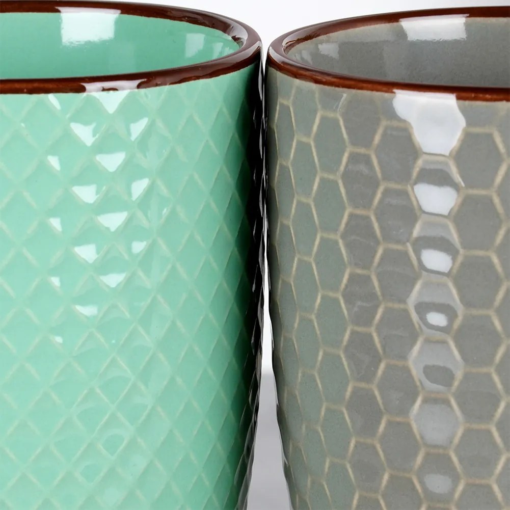 Комплект от 4 керамични чаши 400мл, многоцветен