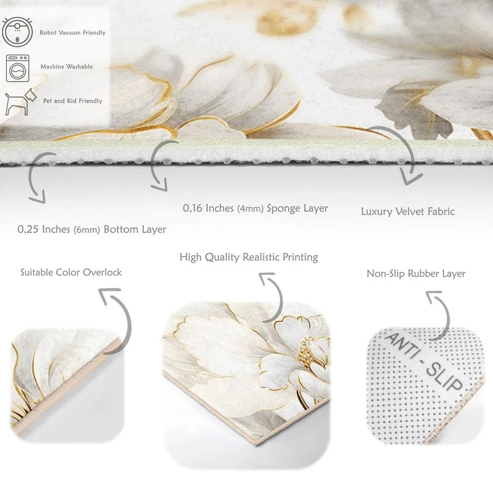 Кремав килим подходящ за пране 80x150 cm Soft and Gentle – Mila Home