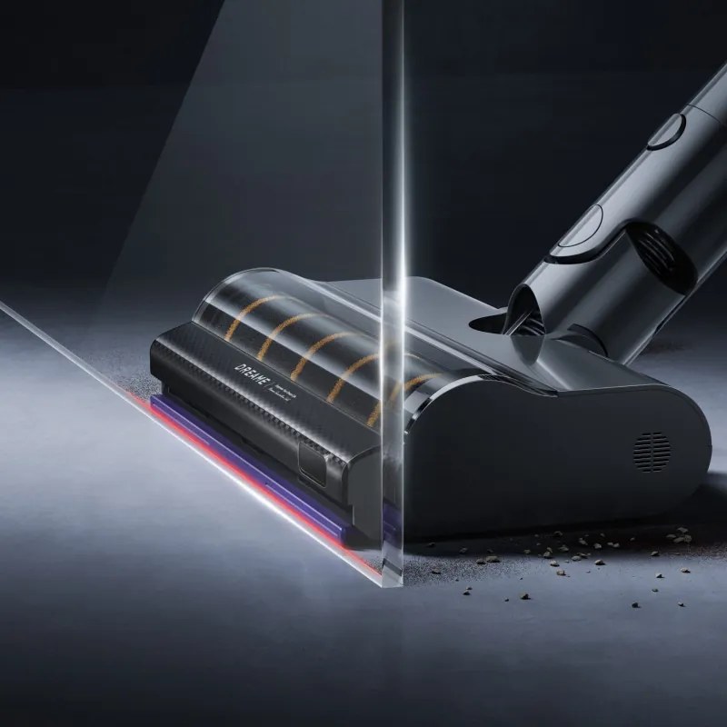 Вертикална прахосмукачка Dreame Essential V30 VVV17B, 880W, 30000 Pa, 90 мин, 0.6 л, HEPA H14, OmniX™ 2.0, Разпознаване на замърсявания, Сгъваема, Черен/бронз