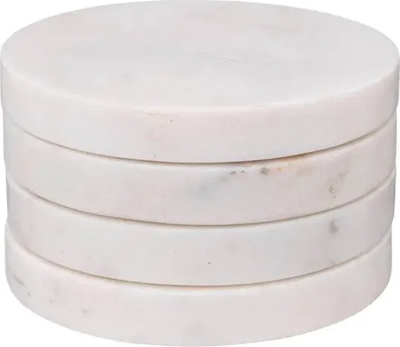 Подложки за чаши Secret de Gourmet, Бял мрамор, 10см