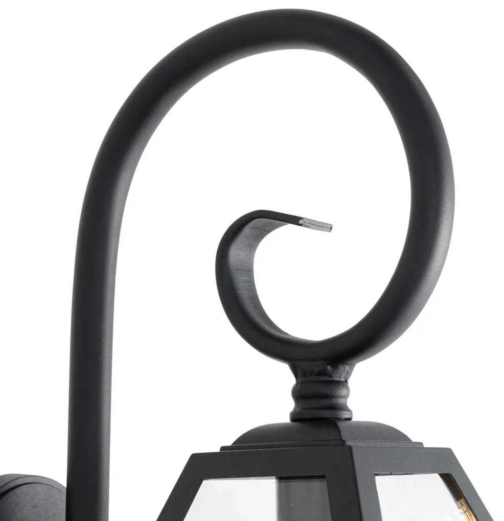 Класически външен стенен фенер черен IP44 - Berta