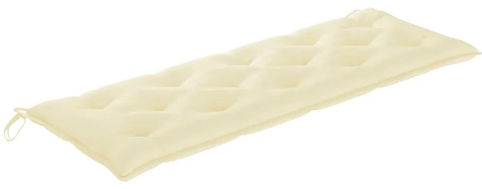 3063323 vidaXL Стифираща градинска пейка с възглавница, 159 см, тик масив