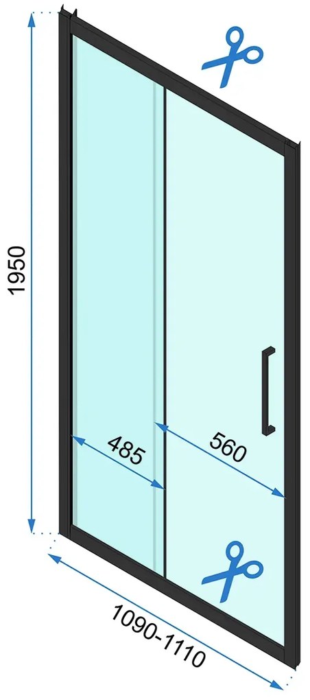 Врати за душ кабини REA Rapid Slide 110 Chrom