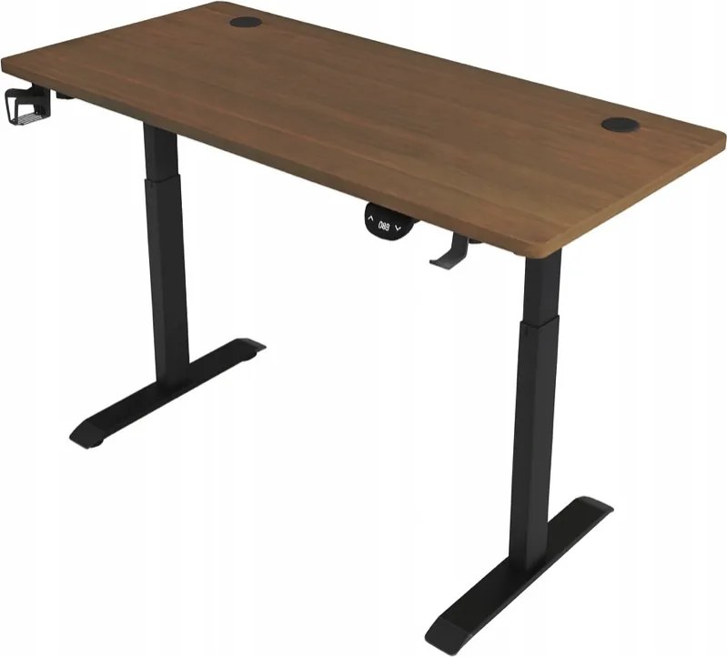 Електрическа маса с регулируема височина 72 - 117 см - орех, черно Широчина: 60 см | Дължина: 120 см