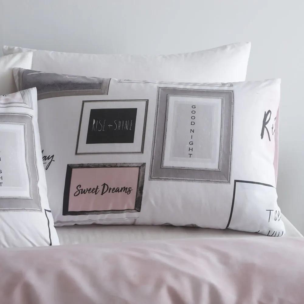 Розово и бяло спално бельо за двойно легло 200x200 cm Sleep Dreams - Catherine Lansfield