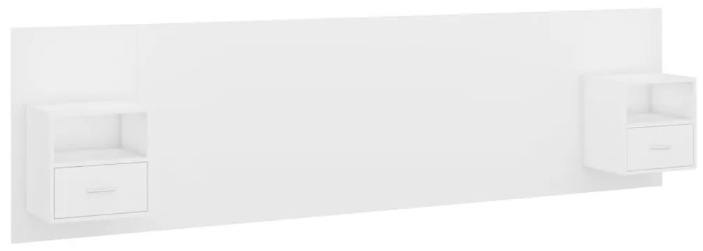 3115740 vidaXL Горна табла за легло с шкафчета, бяла, инженерно дърво