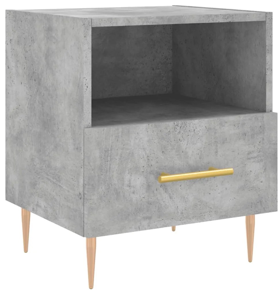 827412 vidaXL Нощно шкафче, бетонно сиво, 40x35x47,5 см, инженерно дърво
