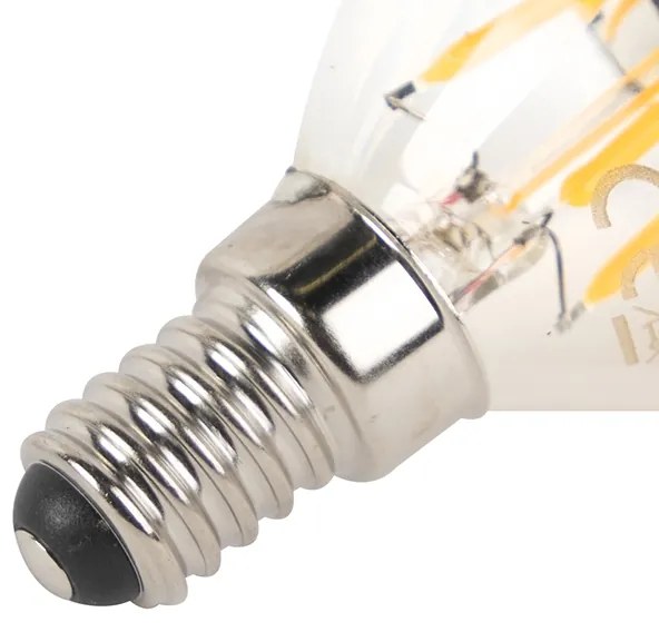 Комплект от 5 димируеми LED филаментни крушки E14 P45 черни 300lm 2700K