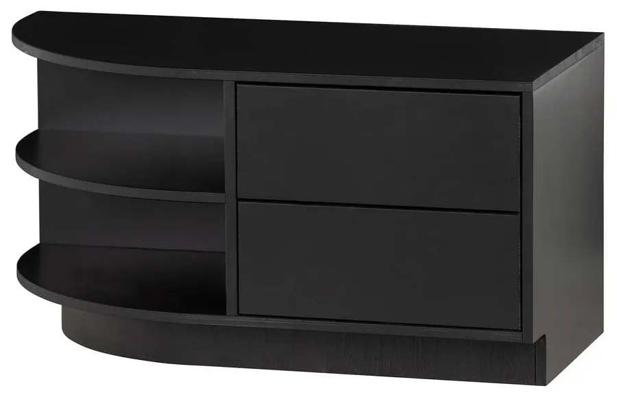 Черна модулна телевизионна масичка от борова дървесина 78x40 cm Finca - WOOOD