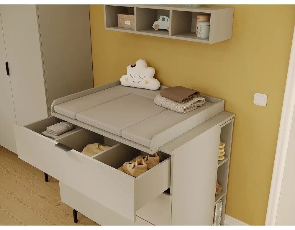 Сив детски скрин 105x92x54 cm Tomino – Germania