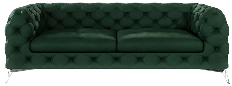 Тъмнозелен кадифен диван 225 cm Chelsea – Ropez