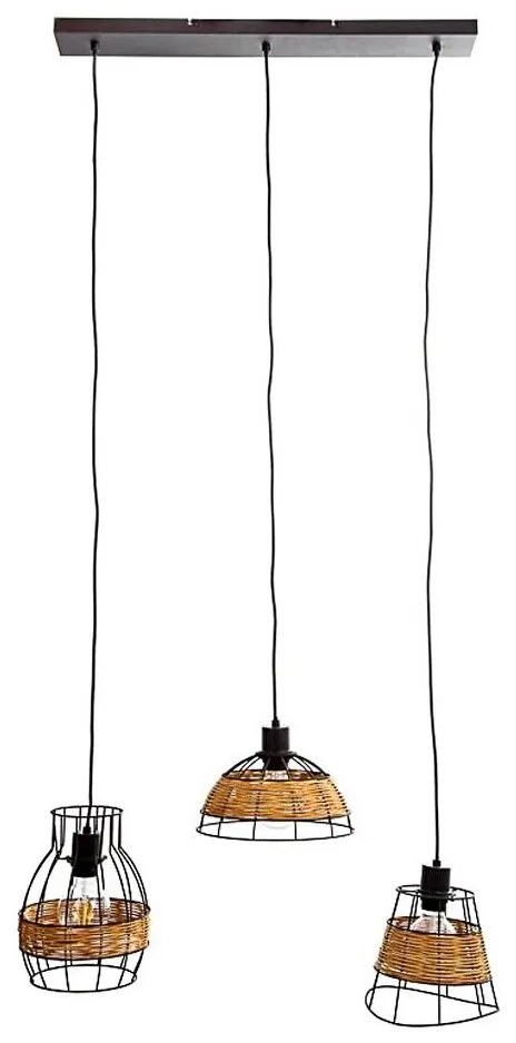 Пендел TUNIS 4xE27/40W/230V черен/кафяв