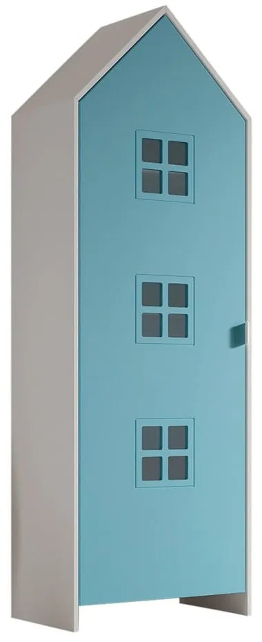 Бял/светлосин детски гардероб 58x172x37 cm Casami Bruges – Vipack