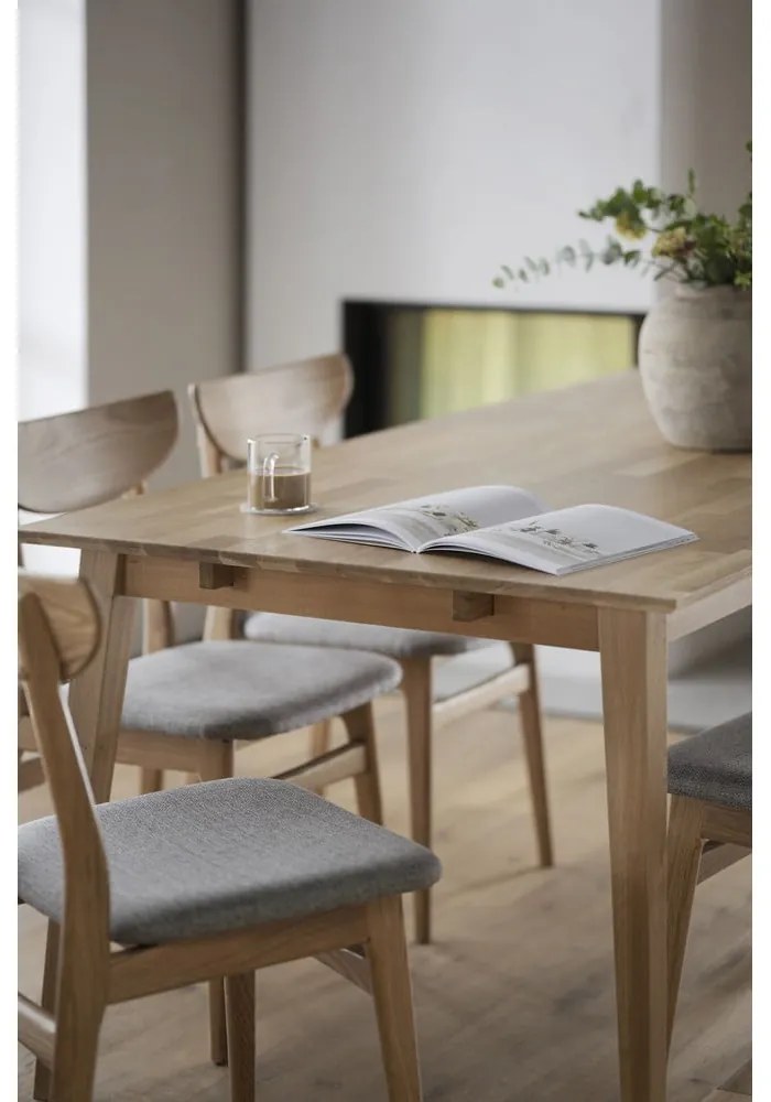 Дъбов плот за удължаване на сгъваемата дъбова маса за хранене Filippa - Rowico