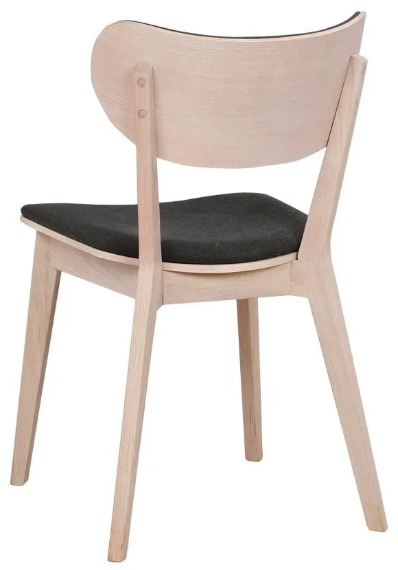 Светлокафяв дъбов трапезен стол с тъмносива седалка Cato - Rowico