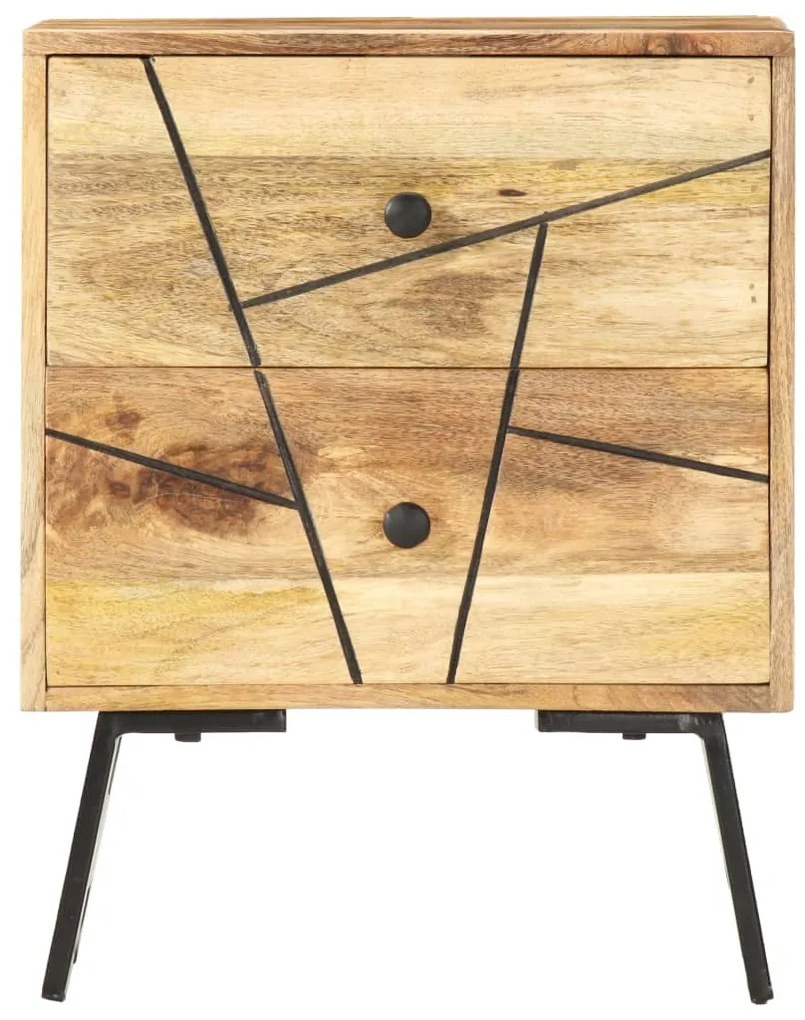 285875 vidaXL Нощно шкафче, 40x30x50 см, мангово дърво масив