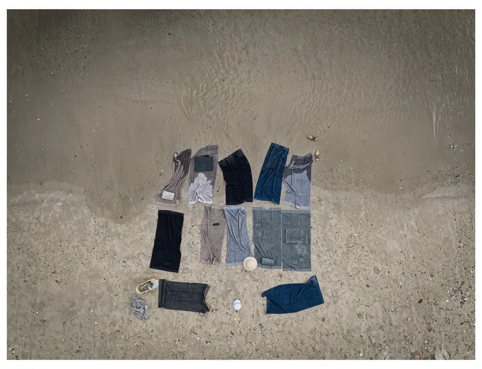 Сиво-кафява памучна кърпа 140x70 cm Classic - Zone