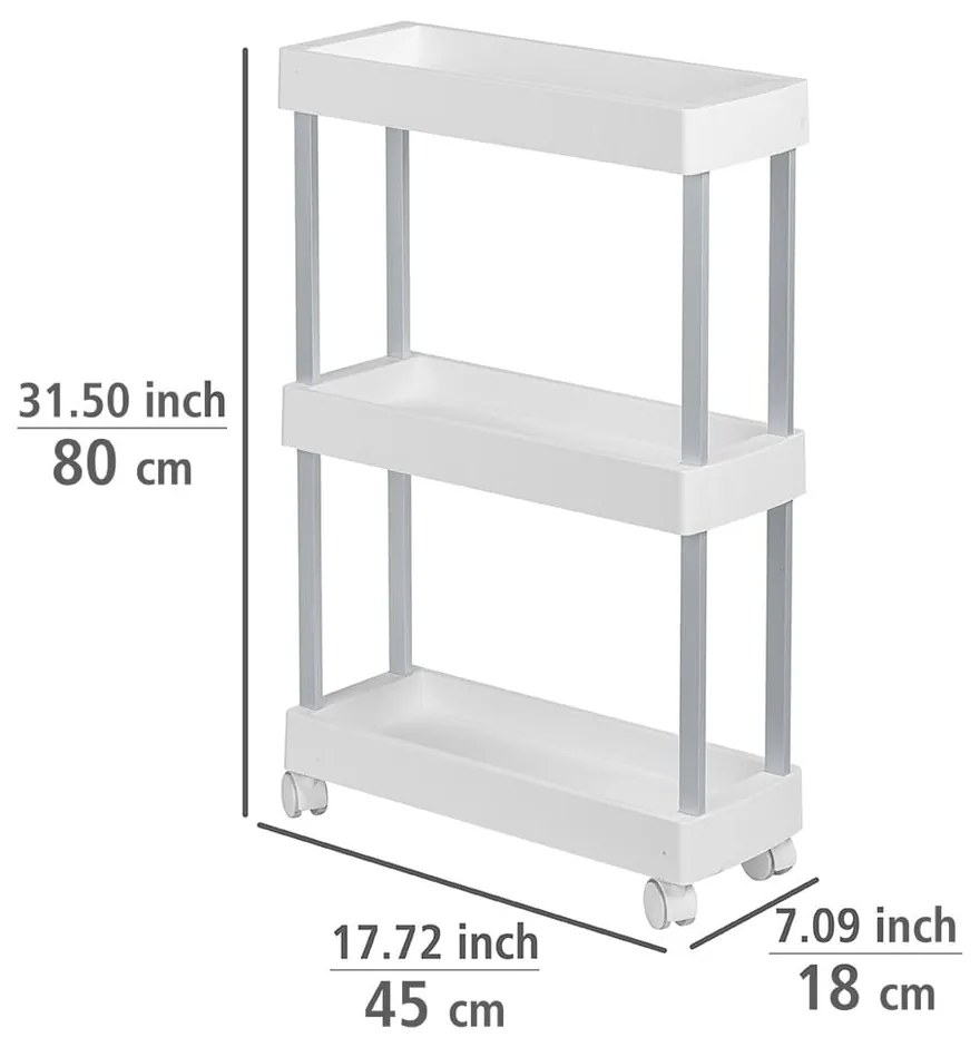 Бял пластмасов подвижен рафт 45x80 cm Mino - Wenko