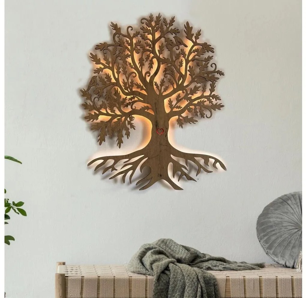 Li-Go 5739/DUB2 - димируема LED стенна декорация LED/10W/230V 68x80 cm дъб