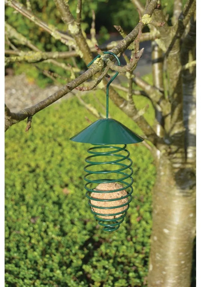 Тъмнозелена метална хранилка с покрив , ⌀ 10,8 cm - Esschert Design